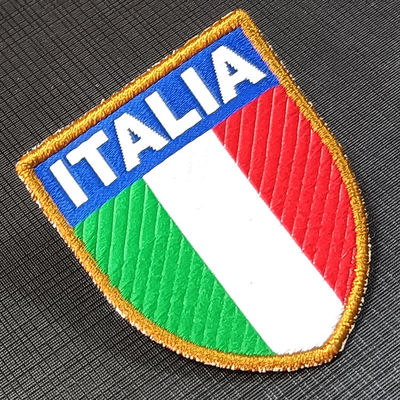 Vibrant Tri-Color  Shield Embroidered Patch (Iron-On, 3" Polyester Badge)