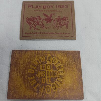 OEM High Quality  PU Leather Patches Custom Laser Embossing  Leather Sew on Jeans Jacket Printing Badge